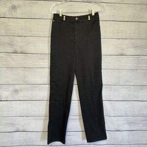 St. John Sport Black Jeans Womens Size 6 Stretch Pants Gold Hardware *Tailored